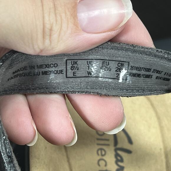 Clarks Womens Size 11 Wide Laurie Ann Metallic Silver Strap Comfort Sandals - Picture 10 of 10